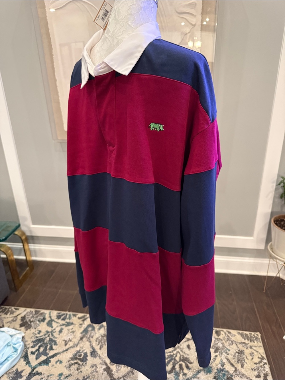 NWT Warthog by Britches of Georgetowne Men's Classic Striped Rugby Shirt